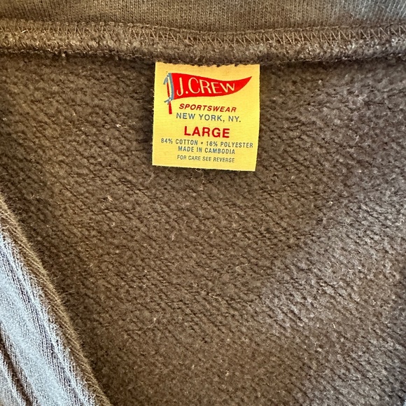 J.Crew Color Block Fleece Cardigan – L (Navy, Burgundy, Hunter Green Sleeves) - Picture 2 of 4